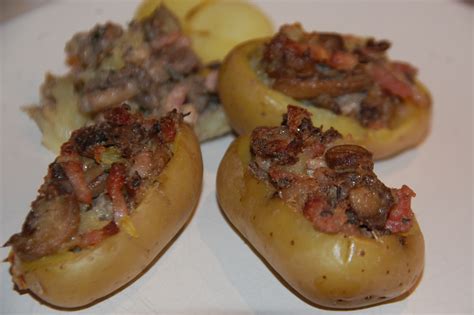Pommes de terre farcies champignons boursin