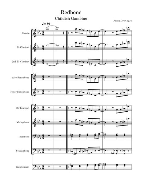 Redbone Childish Gambino Jason Dyer Sheet Music For Trombone