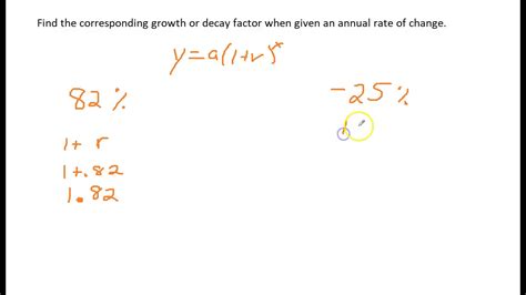 Find The Corresponding Growth Or Decay Factor Youtube