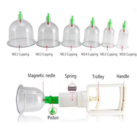 12 Cups Chinese Medical Vacuum Cans Cupping Cup Cellulite Suction Cup Therapy Back Body Anti