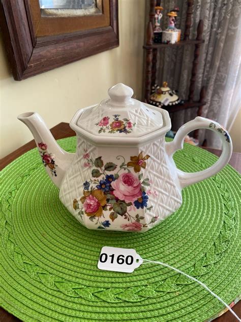 Vintage Sadler England Porcelain Floral Teapot