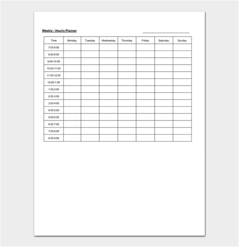18 Free Printable Hourly Schedule Templates Excel And Ms Word Daily