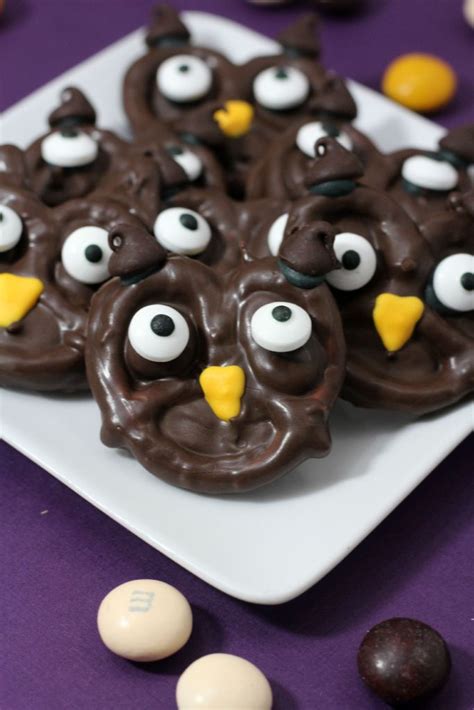 Chocolate Pretzel Owl Treats Perfect For Halloween