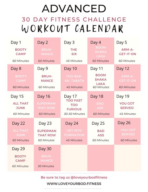 Free Day Advanced Home Workout Challenge Love Your Bod