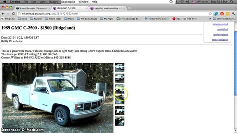 Craigslist Hilton Head SC Used Cars - For Sale by Owner Bargains