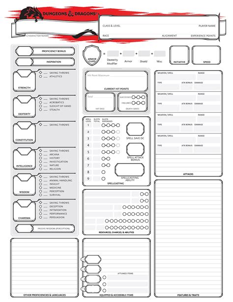 Oc Improved Vanilla 5e Character Sheets Plus Magic Item Handout