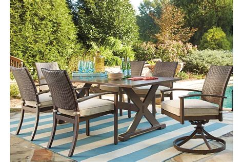 Moresdale 7 Piece Outdoor Rectangular Dining Set Ashley Furniture