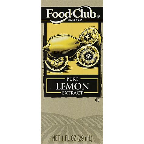 Food Club Lemon Pure Extract Box Extracts Coloring Food Country Usa
