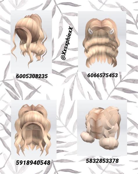 Bloxburg Blonde Hair In 2021 Bloxburg Hair Codes Hair Codes