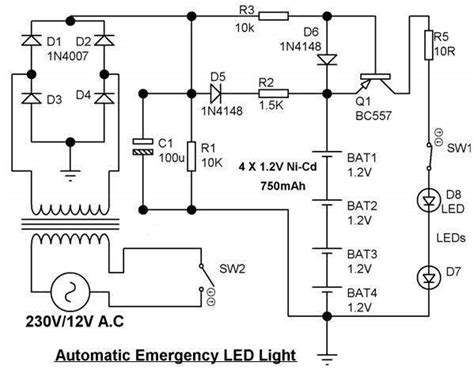 Schematic Diagram Of 12v Emergency Lighting System Circuit Diagram