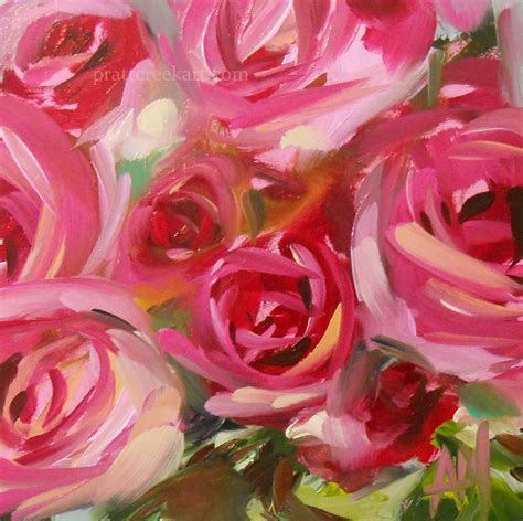 Pink Roses No 27 Painting Flower Painting Rose Art Oil Painting