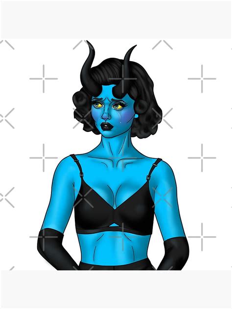 Blue Sexy Pin Up Devil Woman Poster By Gabrielleknotts Redbubble