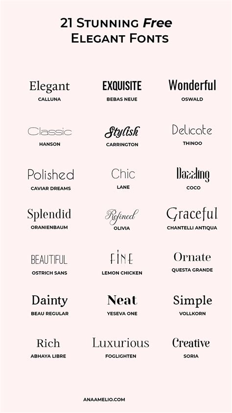20 Beautiful And Free Elegant Fonts Typography Fonts Elegant Font