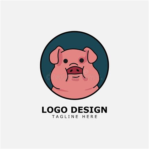 Pig Logo Cartoon Character Happy Smiling Little Baby Cartoon Pig In