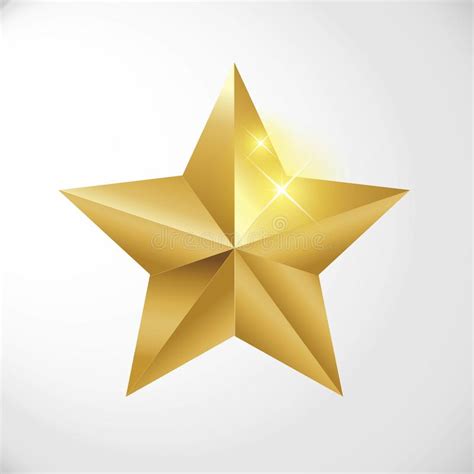 Star Rating Realistic Gold Star Set Vector Stock Vector Illustration
