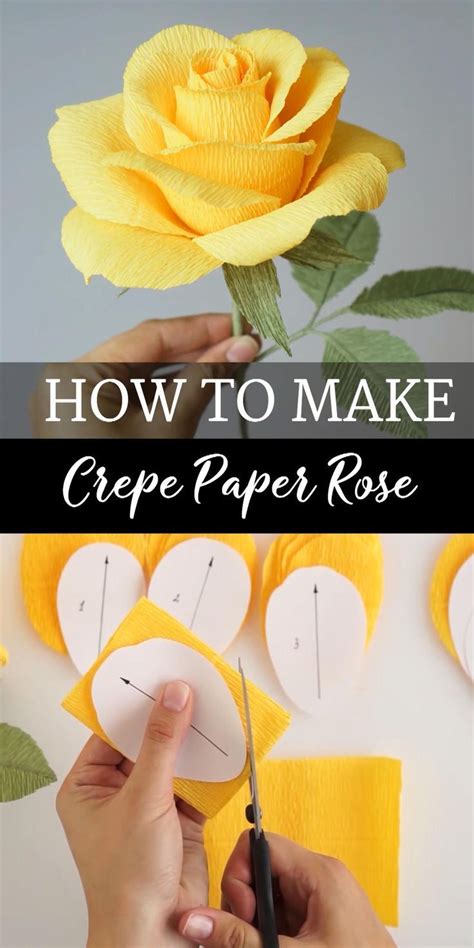 Crepe Paper Rose Video Tutorial And Pdf Templates Crepe Paper Etsy In 2020 Crepe Paper Flowers