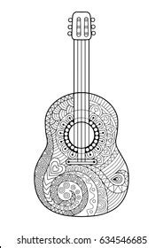 detailed guitar coloring pages  adults