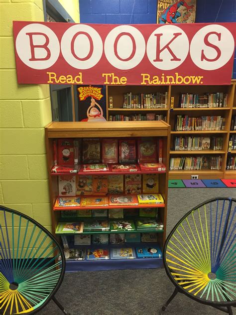 Read The Rainbow School Library Book Display School Library Book