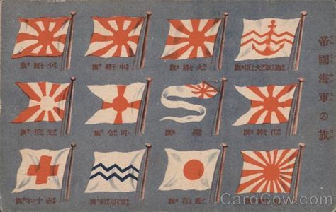 Wwii Japanese Flags Postcard