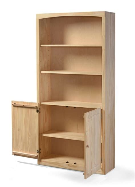3672d Pine Bookcase 36″ X 72″ With Doors Unfinished Furniture Of
