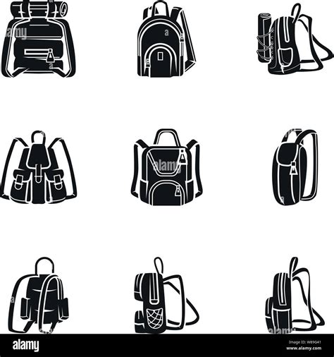 Adventure Backpack Icon Set Simple Set Of 9 Adventure Backpack Vector