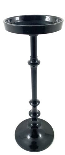 Vibhsa Large Pillar Candle Holder Glossy Black 12 In Qfc
