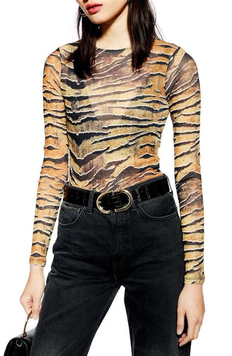 Topshop Tiger Print Bodysuit Nordstrom