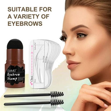 Elaimei Eyebrow Stencil Lit Eyebrow Stamp Shaping Kit One Step Natural