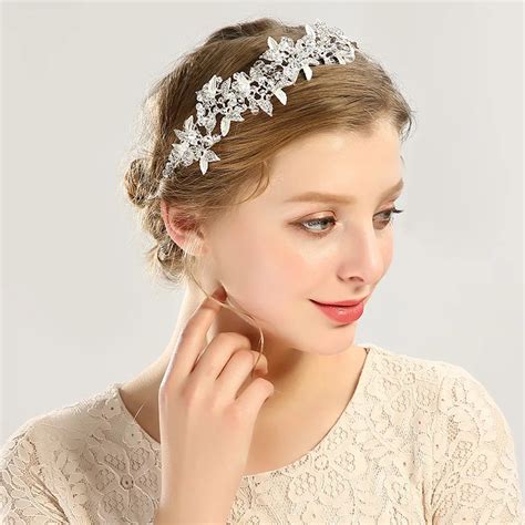 Crystal Headbands Rhinestone Leaf Handmade Wedding Bridal Hair