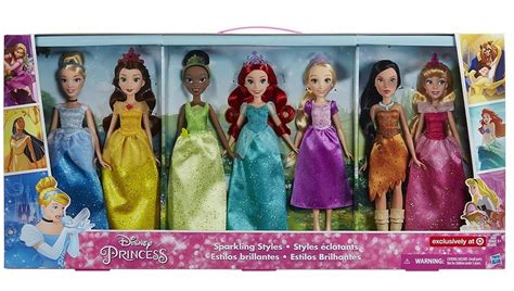 New Disney Princess Ultimate Collection Sparkling Styles 7 Pack Dolls
