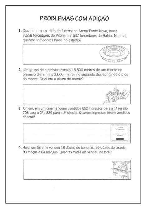 Atividades Ano Matematica Situa Es Problemas De Adi O E