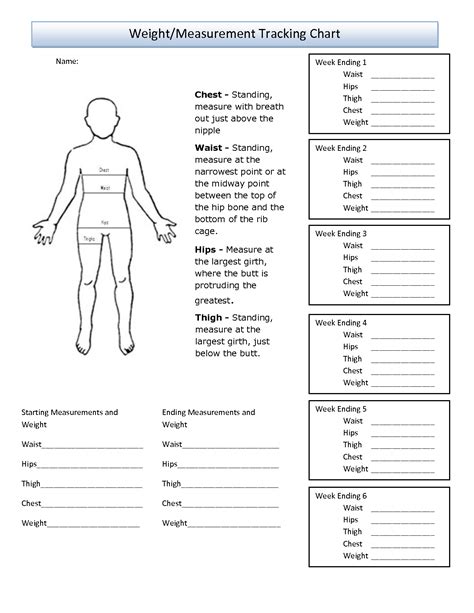 Body Measurement Chart Printable