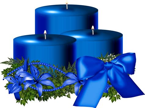 Tree Blue Christmas Candle Decorated Png Image Purepng Free