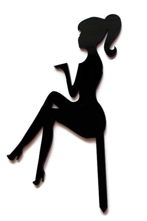 Sitting Girl Silhouette Sitting Cake Girl Silhouette Acrylic Etsy Bolo Silhueta Bolo Com
