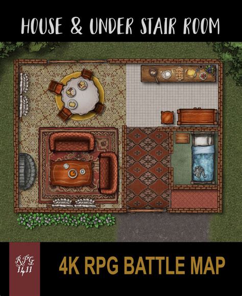 House And Under Stair Room Rpg Battle Map Rpg 1411