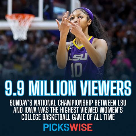 Pickswise On Twitter Lsu Vs Iowa Was The Most Watched Women S College