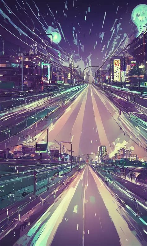 Scary Highway At Night Anime Style Stable Diffusion Openart