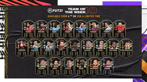 Fifa 21 Totw 10 Countdown Reveal And Leaks Fifaultimateteamit Uk