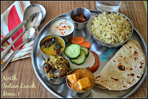 North Indian Lunch Menu 1 - Chapati, Dal Tadka, Mutter ...
