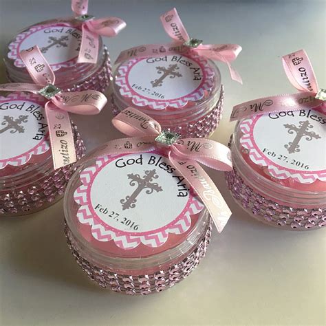 12 Baptism Favors Boxes With Mini Rosaries Girl Baptism