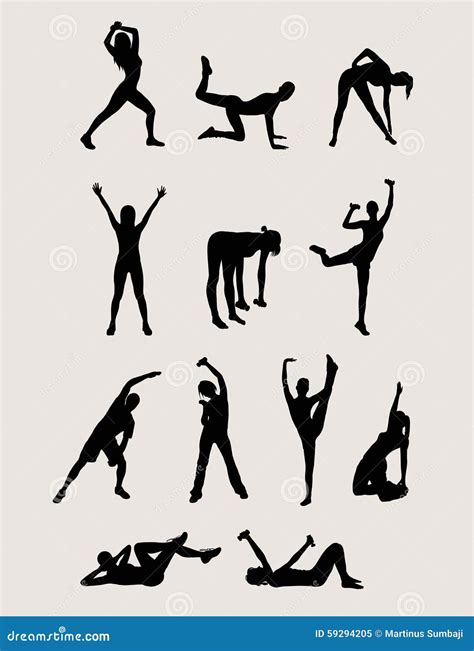 Aerobic Silhouette Cartoon Vector 59294205