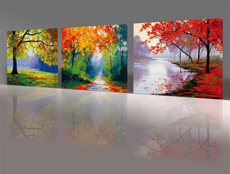 Nan Wind 4 Seasons Tree Canvas Wall Art Oil Paintings For Home Decoration Four Seasons Scenery
