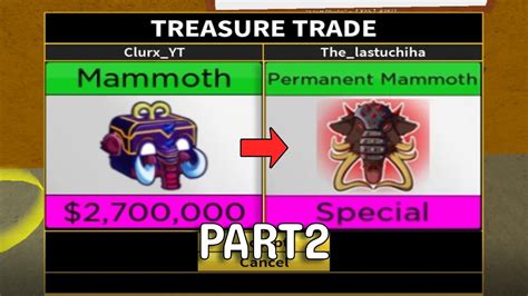 Trading From Mammoth To Perm Mammoth Pt Blox Fruits New Fighting