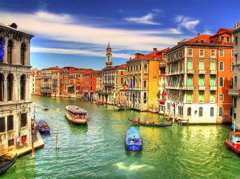 Italy Venice Channel Boats Buildings 24x18 Wall Print