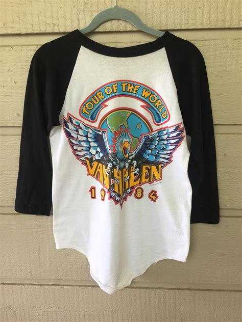 Vintage Van Halen 1984 Rock N Roll Black White Jersey T Shirt Etsy