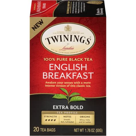 6 Boxes Twinings Of London English Breakfast Extra Bold Black Tea Bags 20 Ct