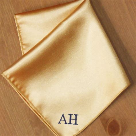 Pocket Square Personalised Gold Satin Handkerchief