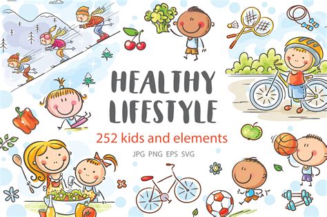 Healthy lifestyle (119789) | Illustrations | Design Bundles