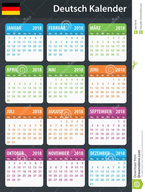 Calendario Tedesco Per 2018 Tabella Degli Orari Ordine Del Giorno O