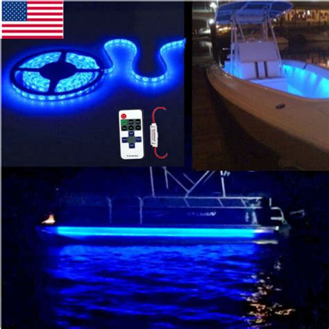 Blue Led Boat Light Deck Waterproof 12v Bow Trailer Pontoon Lights Kit